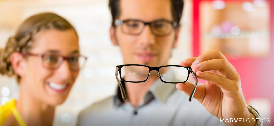 Man Wearing Prescription Eyeglasses