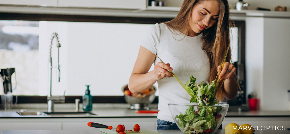 Woman Preparing Vegetable 