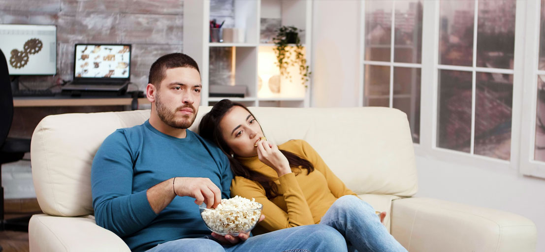 couple watching television