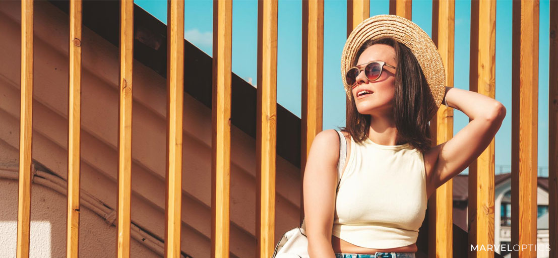 woman wearing prescription sunglasses