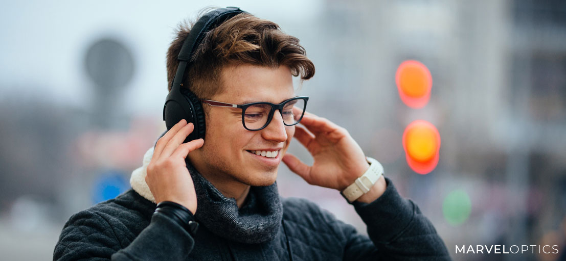 Man Wearing Prescription Eye glasses