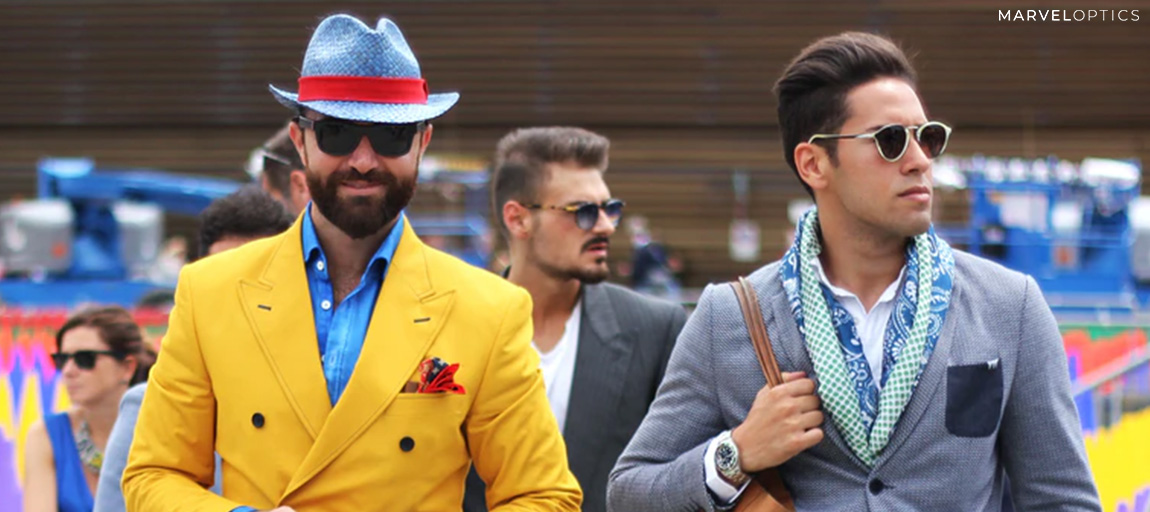 men walking wearing sunglasses