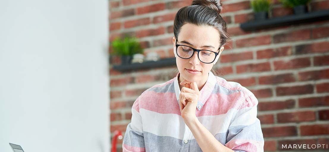 Woman wearing prescription safety glasses