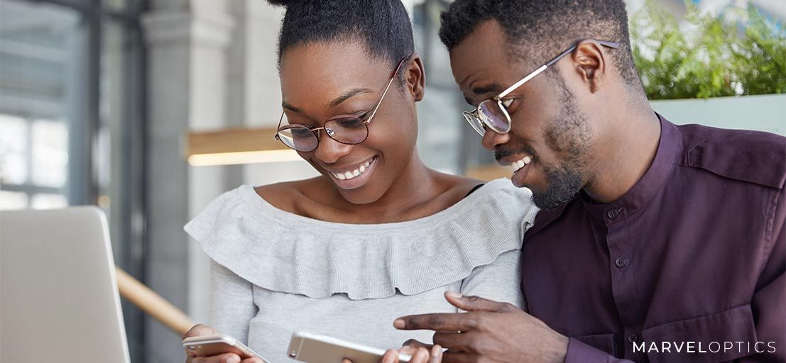 Couple Wearing Non-Prescription Glasses