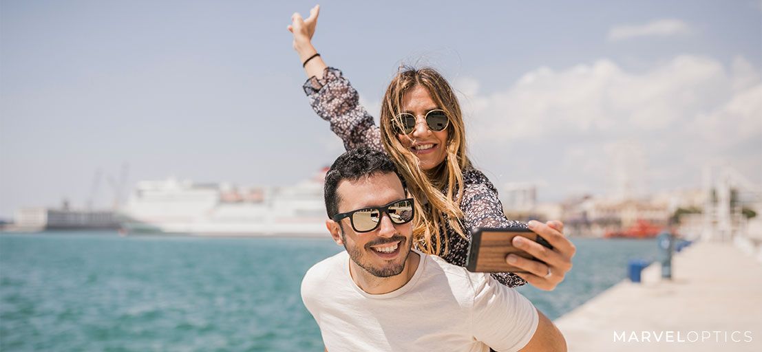 Couple Wearing Polarized Sunglasses