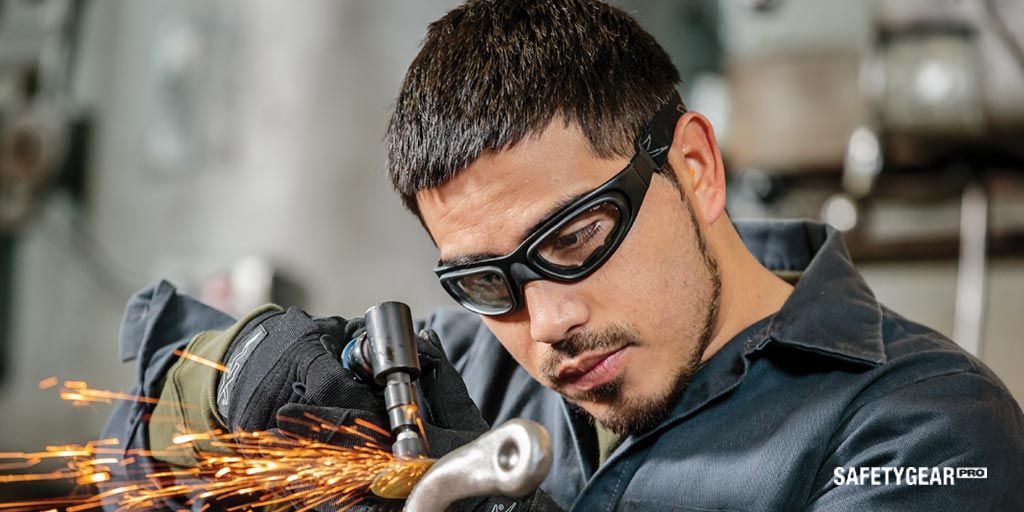 Man Wearing Prescription Safety Glasses