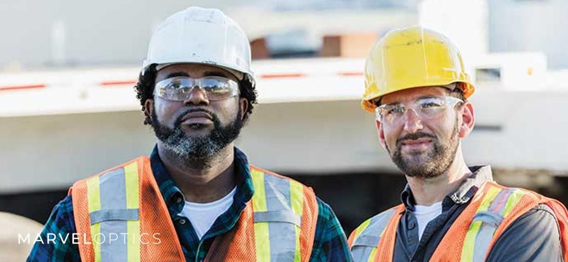 Construction Workers Wearing Prescription Safety Glasses