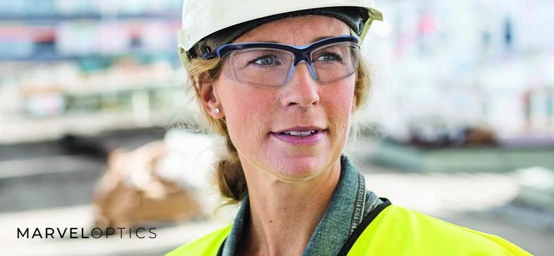 Woman Wearing On Guard Safety Glasses