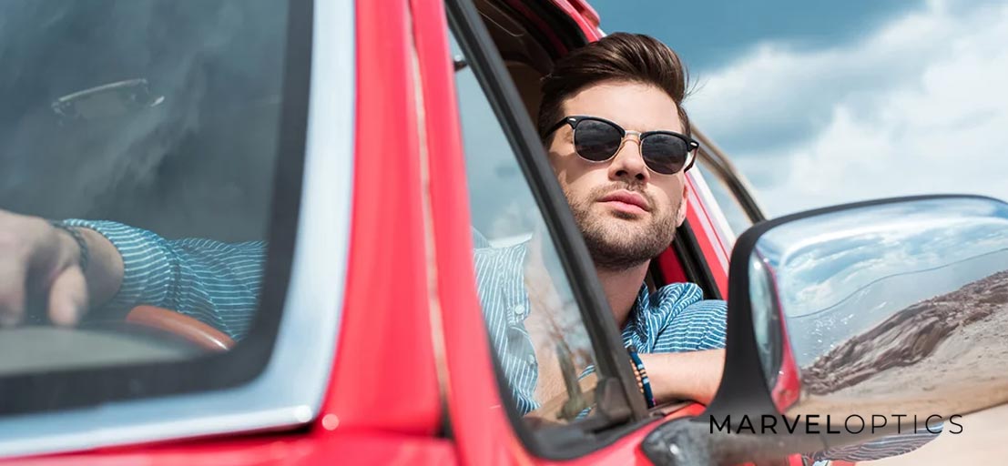 Man Wearing Driving Glasses