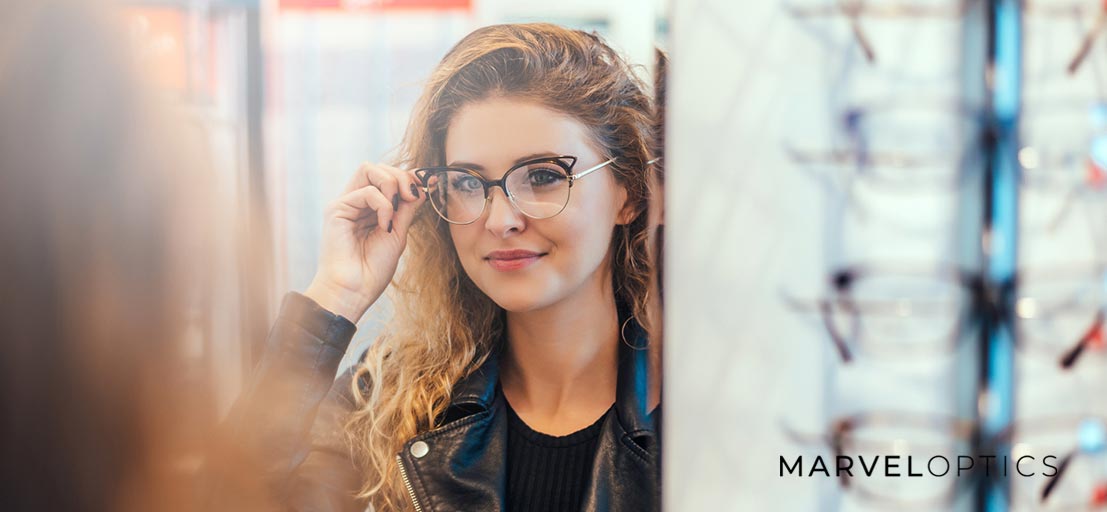 Woman Wearing Prescription Glasses