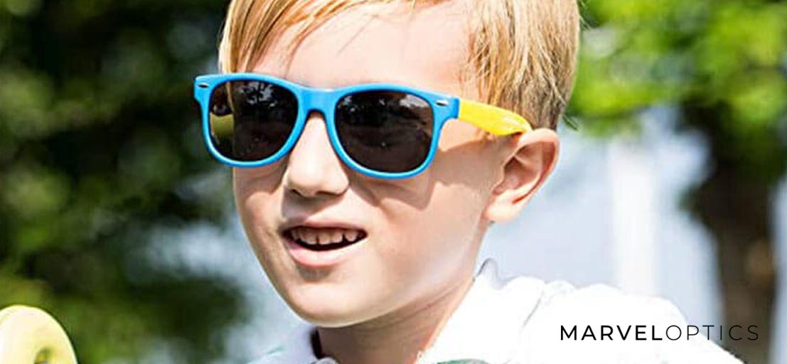 kid wearing polarized sunglasses