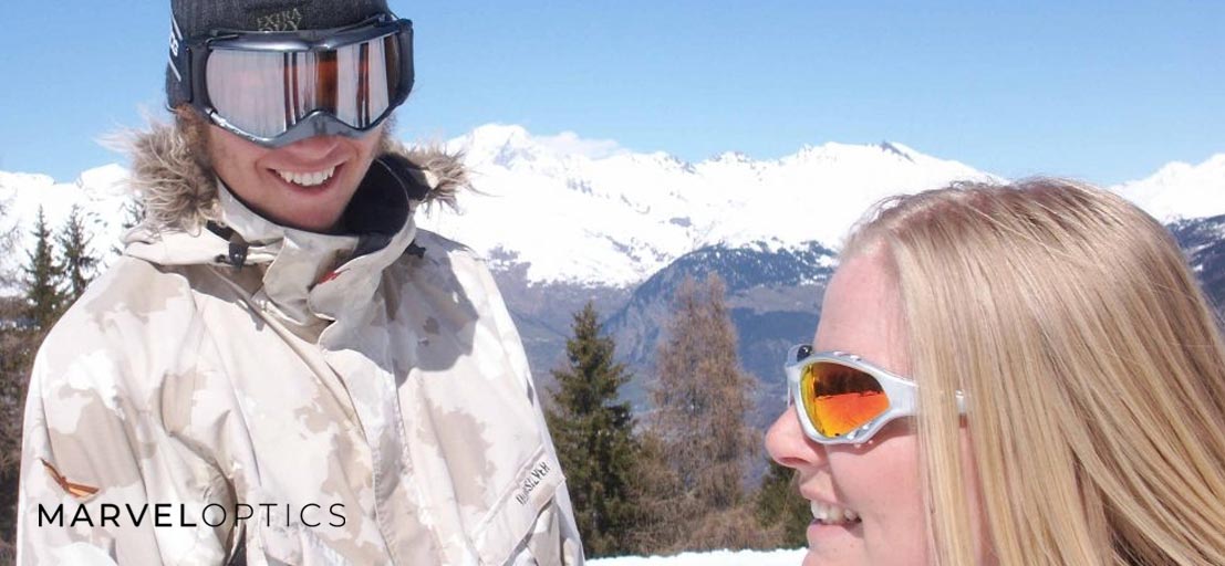 couple wearing prescription sunglasses