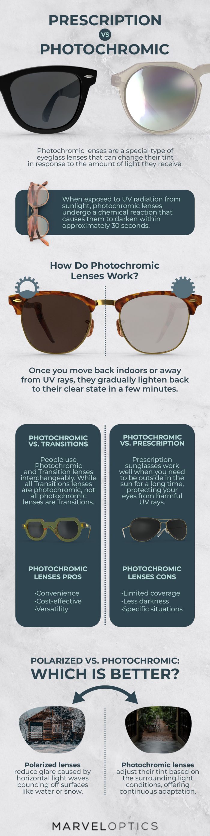 Prescription Sunglasses vs Photochromic Lenses [Infographic]